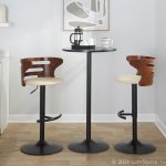 Cosi Mid-Century Modern Adjustable Barstool Cream Faux Leather (Set of 2) 13 Cosi Mid-Century Modern Adjustable Barstool Cream Faux Leather (Set of 2)