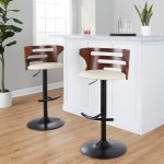 Cosi Mid-Century Modern Adjustable Barstool Cream Faux Leather (Set of 2) 15 Cosi Mid-Century Modern Adjustable Barstool Cream Faux Leather (Set of 2)