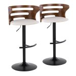 Cosi Mid-Century Modern Adjustable Barstool Cream Faux Leather (Set of 2) 17 Cosi Mid-Century Modern Adjustable Barstool Cream Faux Leather (Set of 2)