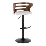Cosi Mid-Century Modern Adjustable Barstool Cream Faux Leather (Set of 2) 18 Cosi Mid-Century Modern Adjustable Barstool Cream Faux Leather (Set of 2)