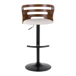 Cosi Mid-Century Modern Adjustable Barstool Cream Faux Leather (Set of 2) 22 Cosi Mid-Century Modern Adjustable Barstool Cream Faux Leather (Set of 2)