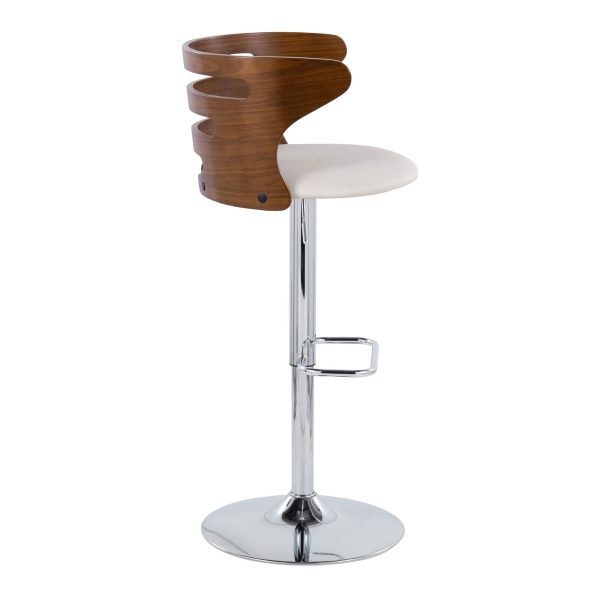 Cosi Mid Century Modern Adjustable Swivel Barstool Cream Set of 2 6