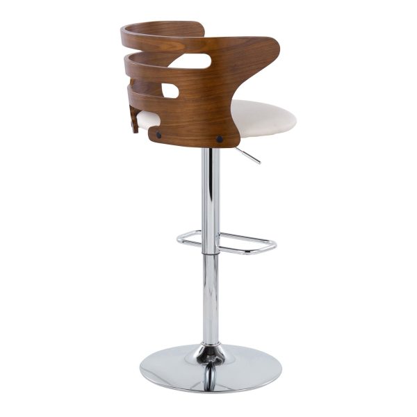 Cosi Mid Century Modern Adjustable Swivel Barstool Cream Set of 2 7