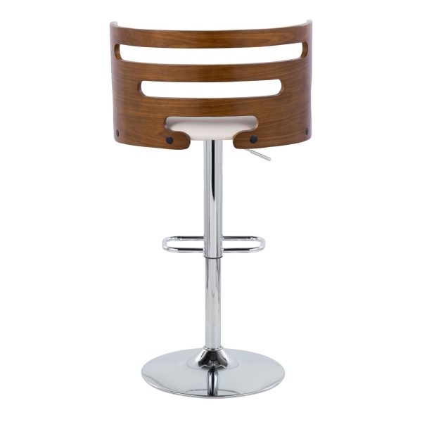 Cosi Mid Century Modern Adjustable Swivel Barstool Cream Set of 2 8