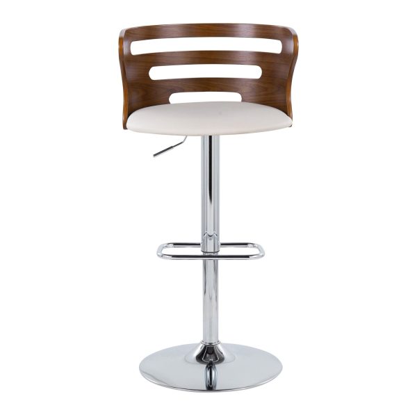 Cosi Mid Century Modern Adjustable Swivel Barstool Cream Set of 2 9