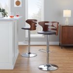 Cosi Mid-Century Modern Walnut and Brown Swivel Barstool (Set of 2) 13 Cosi Mid-Century Modern Walnut and Brown Swivel Barstool (Set of 2)