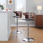 Cosi Mid-Century Modern Walnut and Brown Swivel Barstool (Set of 2) 14 Cosi Mid-Century Modern Walnut and Brown Swivel Barstool (Set of 2)