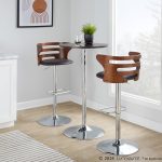Cosi Mid-Century Modern Walnut and Brown Swivel Barstool (Set of 2) 15 Cosi Mid-Century Modern Walnut and Brown Swivel Barstool (Set of 2)