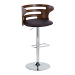 Cosi Mid-Century Modern Walnut and Brown Swivel Barstool (Set of 2) 17 Cosi Mid-Century Modern Walnut and Brown Swivel Barstool (Set of 2)