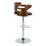 Cosi Mid-Century Modern Walnut and Brown Swivel Barstool (Set of 2) 19 Cosi Mid-Century Modern Walnut and Brown Swivel Barstool (Set of 2)