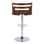 Cosi Mid-Century Modern Walnut and Grey Barstool (Set of 2) 14 Cosi Mid-Century Modern Walnut and Grey Barstool (Set of 2)