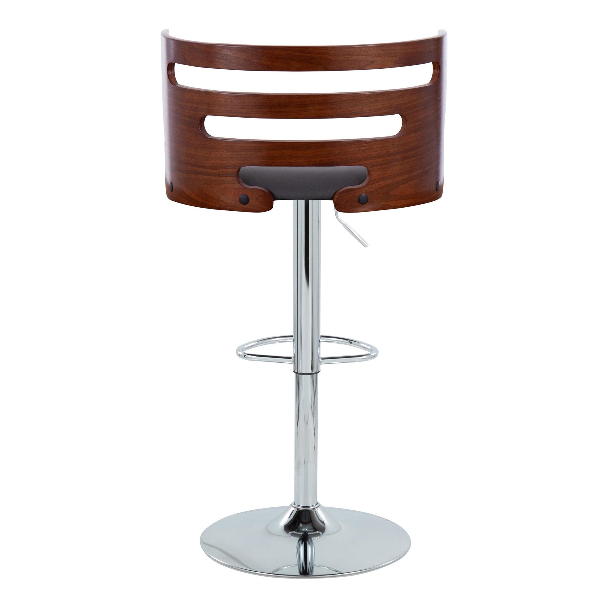 Cosi Mid-Century Modern Walnut and Grey Barstool (Set of 2) 5 Cosi Mid-Century Modern Walnut and Grey Barstool (Set of 2) - Image 5
