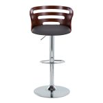 Cosi Mid-Century Modern Walnut and Grey Barstool (Set of 2) 15 Cosi Mid-Century Modern Walnut and Grey Barstool (Set of 2)