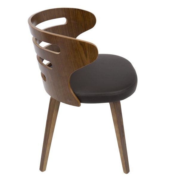 Cosi Walnut Brown Faux Leather Mid Century Modern Accent Chair 4