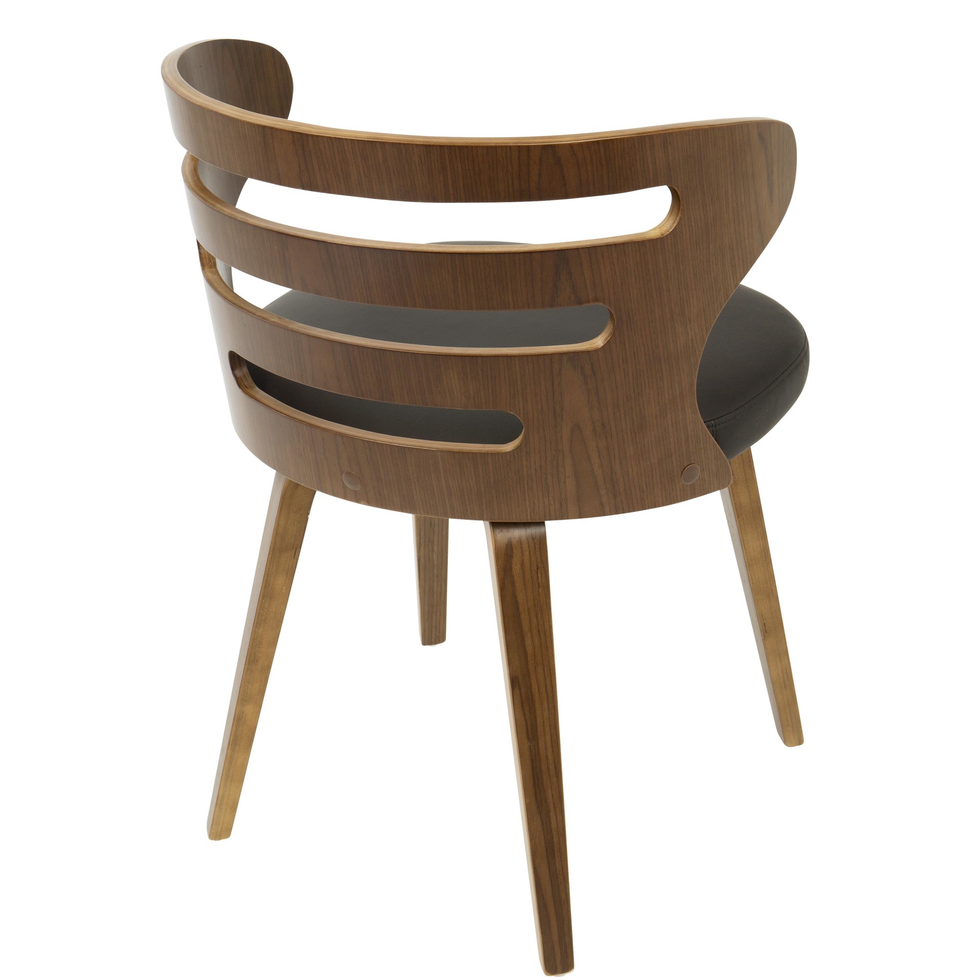 Cosi Walnut Brown Faux Leather Mid-Century Modern Accent Chair 6 Cosi Walnut Brown Faux Leather Mid-Century Modern Accent Chair - Image 6