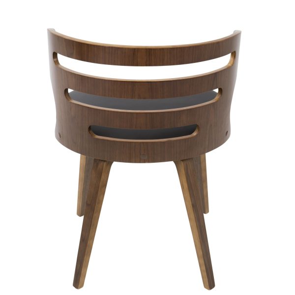 Cosi Walnut Brown Faux Leather Mid Century Modern Accent Chair 6