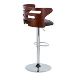 Cosi Walnut Brown Faux Leather Mid-Century Modern Barstool (Set of 2)