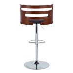 Cosi Walnut Brown Faux Leather Mid-Century Modern Barstool (Set of 2)