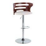 Cosi Walnut Cream Mid-Century Modern Adjustable Barstool (Set of 2) 11 Cosi Walnut Cream Mid-Century Modern Adjustable Barstool (Set of 2)