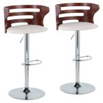 Cosi Walnut Cream Mid-Century Modern Adjustable Barstool (Set of 2) 10 Cosi Walnut Cream Mid-Century Modern Adjustable Barstool (Set of 2)