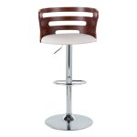 Cosi Walnut Cream Mid-Century Modern Adjustable Barstool (Set of 2) 15 Cosi Walnut Cream Mid-Century Modern Adjustable Barstool (Set of 2)