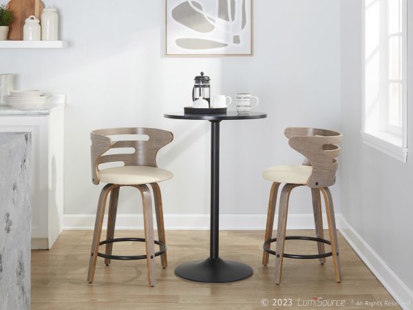 Cosini 24 Mid Century Modern Swivel Counter Stool Set of 2 2