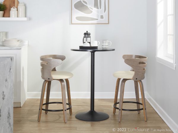Cosini 24 Mid Century Modern Swivel Counter Stool Set of 2 3