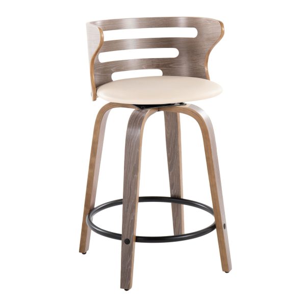 Cosini 24 Mid Century Modern Swivel Counter Stool Set of 2 5