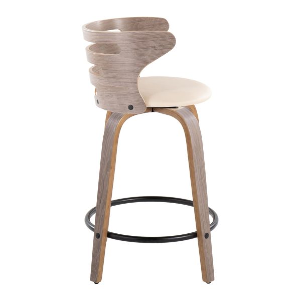 Cosini 24 Mid Century Modern Swivel Counter Stool Set of 2 6