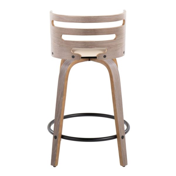 Cosini 24 Mid Century Modern Swivel Counter Stool Set of 2 8