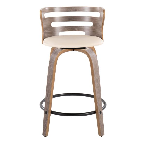 Cosini 24 Mid Century Modern Swivel Counter Stool Set of 2 9