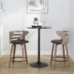 Cosini 24 Mid-Century Modern Swivel Counter Stool w/ Black Metal Footrest (Set of 2) 14 Cosini 24 Mid-Century Modern Swivel Counter Stool w/ Black Metal Footrest (Set of 2)