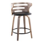 Cosini 24 Mid-Century Modern Swivel Counter Stool w/ Black Metal Footrest (Set of 2) 17 Cosini 24 Mid-Century Modern Swivel Counter Stool w/ Black Metal Footrest (Set of 2)