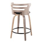 Cosini 24 Mid-Century Modern Swivel Counter Stool w/ Black Metal Footrest (Set of 2) 19 Cosini 24 Mid-Century Modern Swivel Counter Stool w/ Black Metal Footrest (Set of 2)