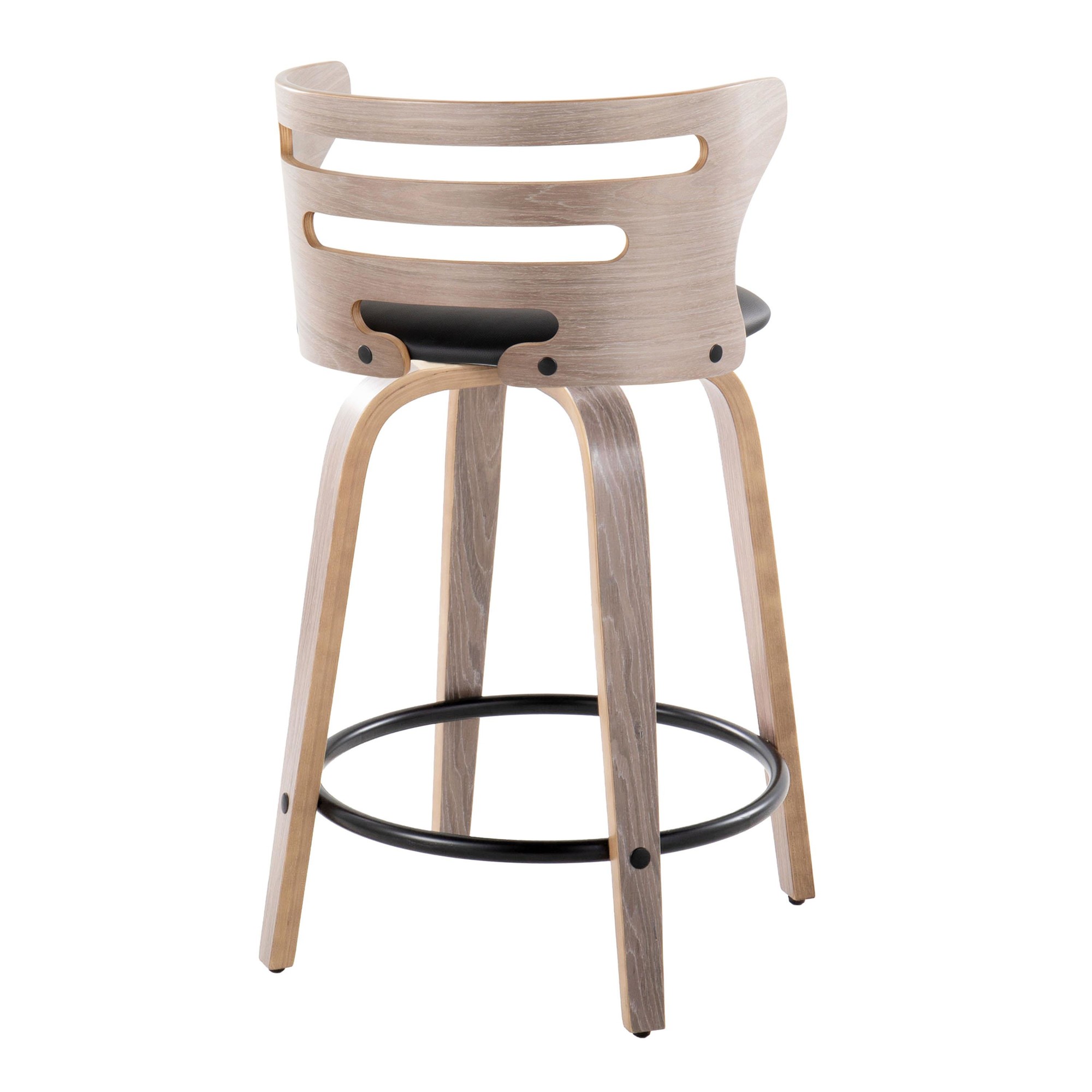 Cosini 24 Mid-Century Modern Swivel Counter Stool w/ Black Metal Footrest (Set of 2) 8 Cosini 24 Mid-Century Modern Swivel Counter Stool w/ Black Metal Footrest (Set of 2) - Image 8