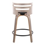 Cosini 24 Mid-Century Modern Swivel Counter Stool w/ Black Metal Footrest (Set of 2) 20 Cosini 24 Mid-Century Modern Swivel Counter Stool w/ Black Metal Footrest (Set of 2)