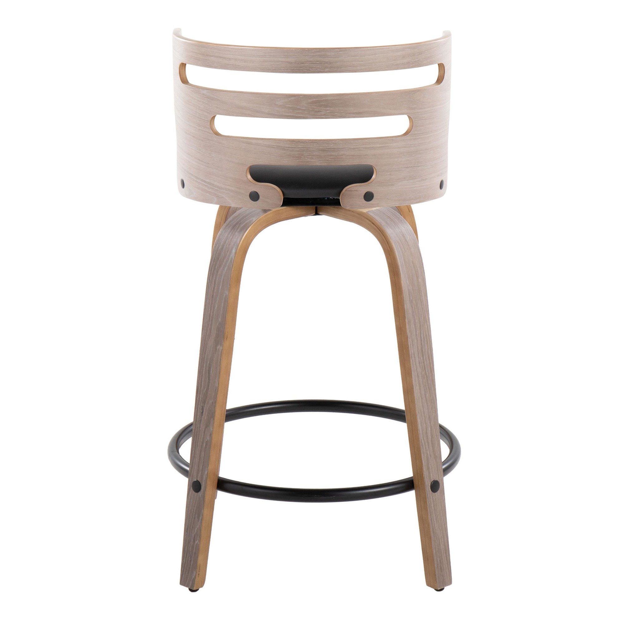 Cosini 24 Mid-Century Modern Swivel Counter Stool w/ Black Metal Footrest (Set of 2) 9 Cosini 24 Mid-Century Modern Swivel Counter Stool w/ Black Metal Footrest (Set of 2) - Image 9