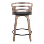 Cosini 24 Mid-Century Modern Swivel Counter Stool w/ Black Metal Footrest (Set of 2) 21 Cosini 24 Mid-Century Modern Swivel Counter Stool w/ Black Metal Footrest (Set of 2)