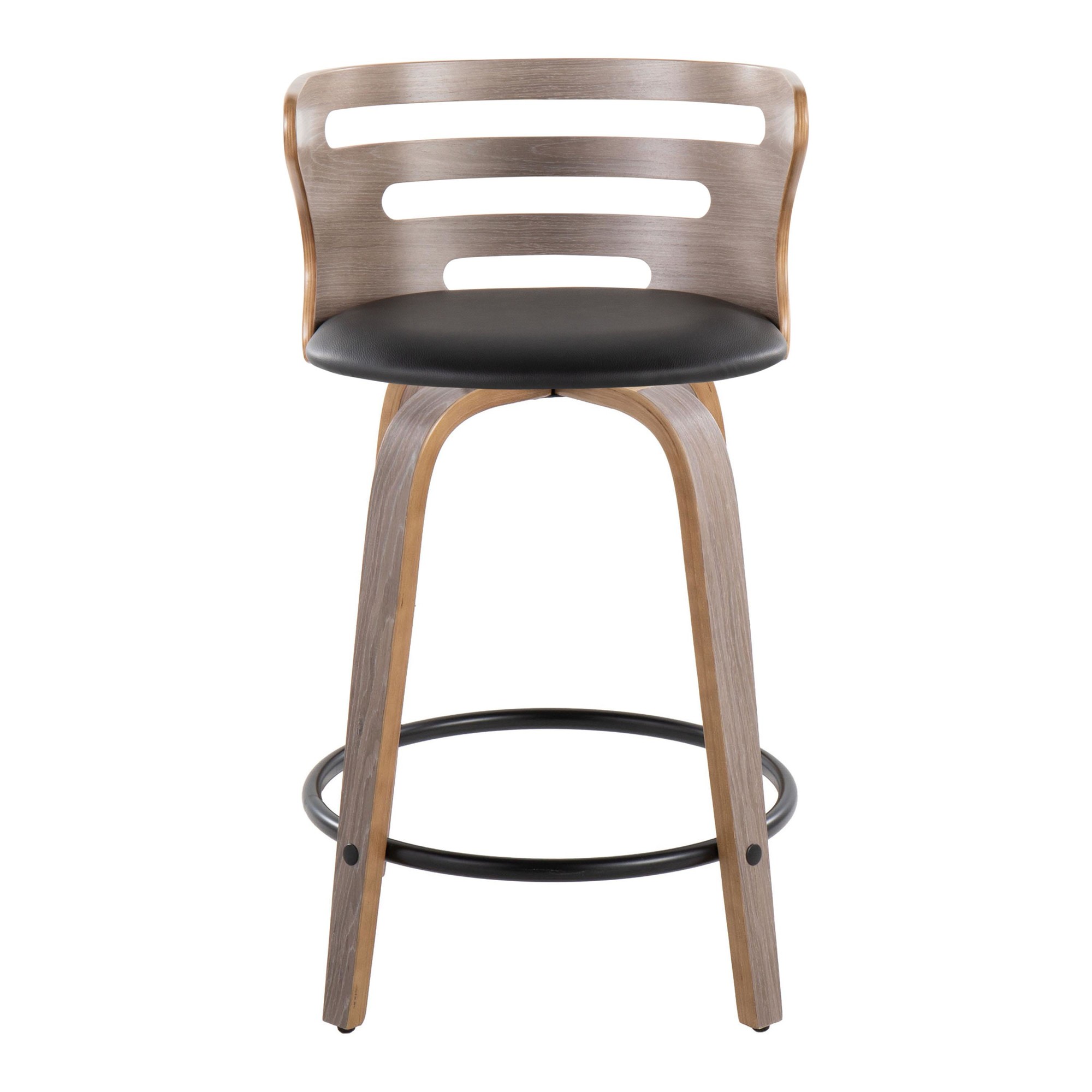 Cosini 24 Mid-Century Modern Swivel Counter Stool w/ Black Metal Footrest (Set of 2) 10 Cosini 24 Mid-Century Modern Swivel Counter Stool w/ Black Metal Footrest (Set of 2) - Image 10