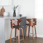 Cosini 24 Mid-Century Modern Walnut Counter Stool (Set of 2) 16 Cosini 24 Mid-Century Modern Walnut Counter Stool (Set of 2)