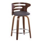 Cosini 24 Mid-Century Modern Walnut Counter Stool (Set of 2) 18 Cosini 24 Mid-Century Modern Walnut Counter Stool (Set of 2)