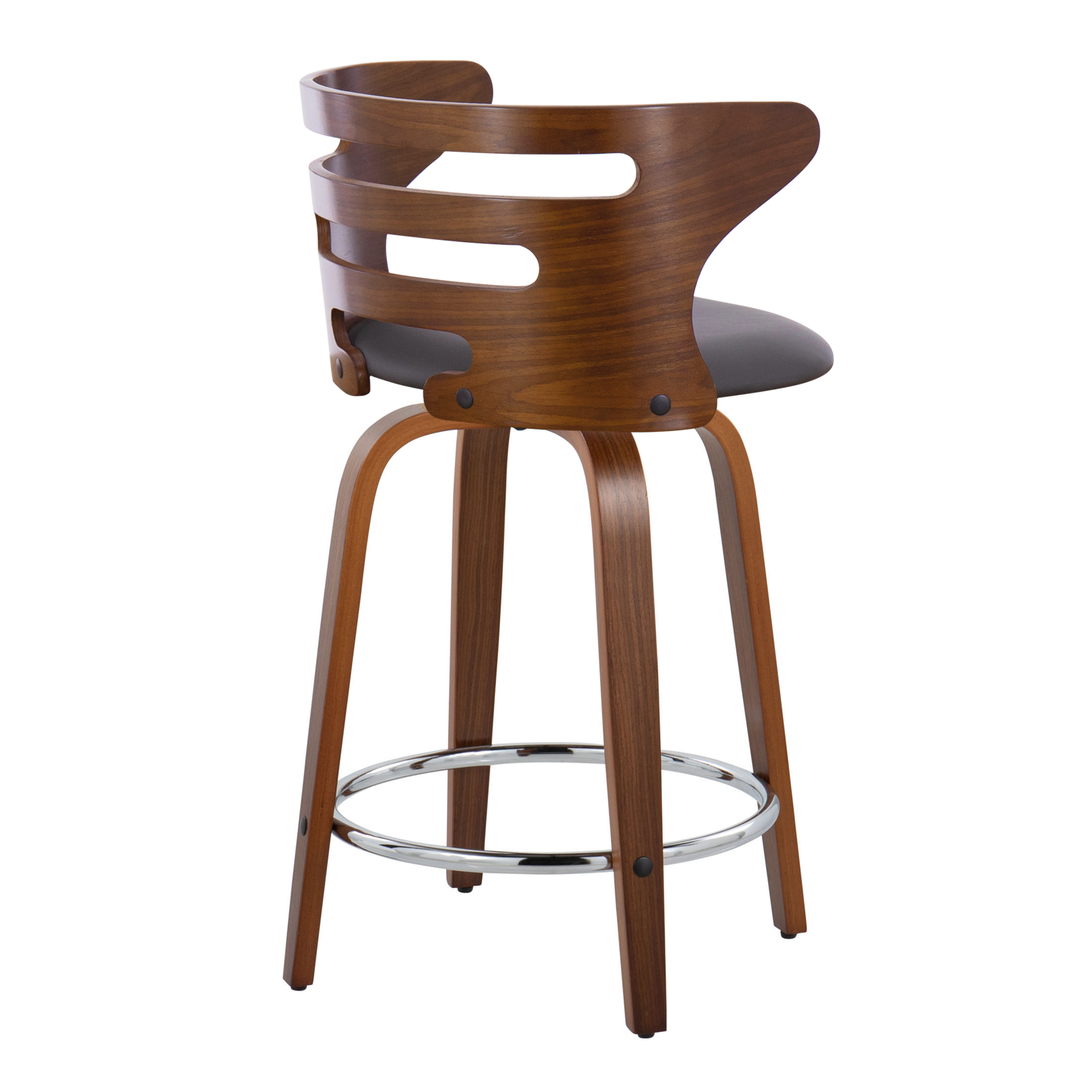 Cosini 24 Mid-Century Modern Walnut Counter Stool (Set of 2) 8 Cosini 24 Mid-Century Modern Walnut Counter Stool (Set of 2) - Image 8