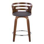 Cosini 24 Mid-Century Modern Walnut Counter Stool (Set of 2) 22 Cosini 24 Mid-Century Modern Walnut Counter Stool (Set of 2)