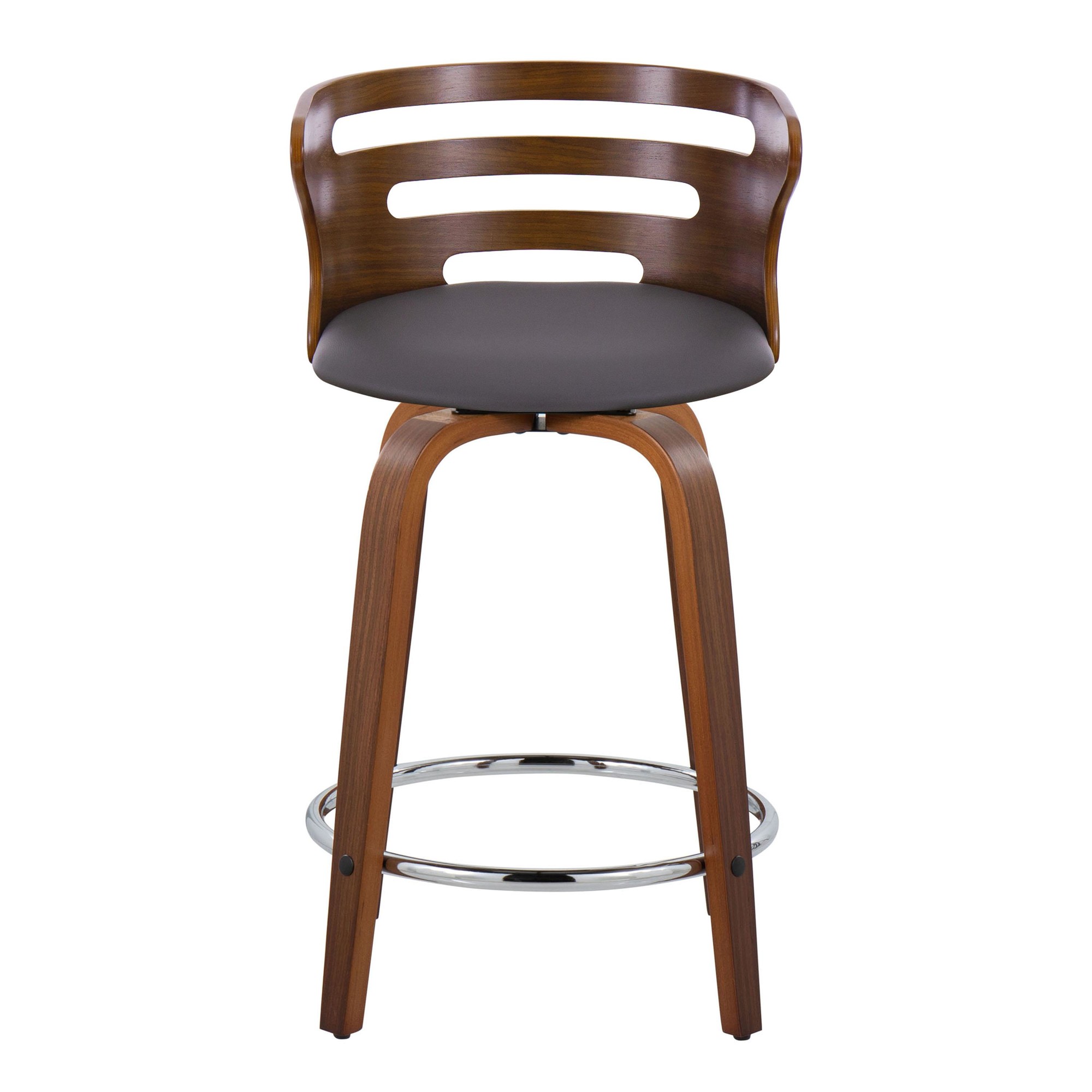 Cosini 24 Mid-Century Modern Walnut Counter Stool (Set of 2) 10 Cosini 24 Mid-Century Modern Walnut Counter Stool (Set of 2) - Image 10