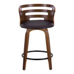 Cosini 24 Mid-Century Modern Walnut Counter Stool w/ Black Metal Footrest (Set of 2) 21 Cosini 24 Mid-Century Modern Walnut Counter Stool w/ Black Metal Footrest (Set of 2)