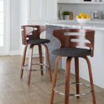Cosini 26 Mid-Century Modern Charcoal Swivel Counter Stools (Set of 2) 12 Cosini 26 Mid-Century Modern Charcoal Swivel Counter Stools (Set of 2)