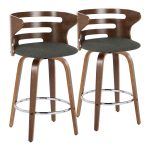 Cosini 26 Mid-Century Modern Charcoal Swivel Counter Stools (Set of 2) 16 Cosini 26 Mid-Century Modern Charcoal Swivel Counter Stools (Set of 2)