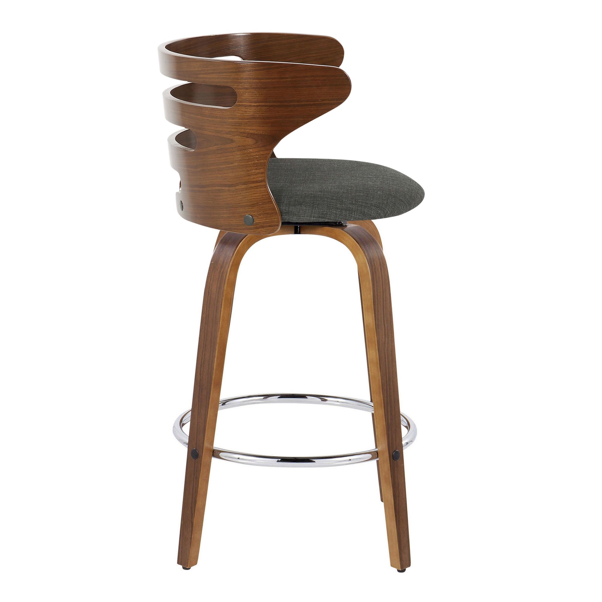 Cosini 26 Mid-Century Modern Charcoal Swivel Counter Stools (Set of 2) 7 Cosini 26 Mid-Century Modern Charcoal Swivel Counter Stools (Set of 2) - Image 7