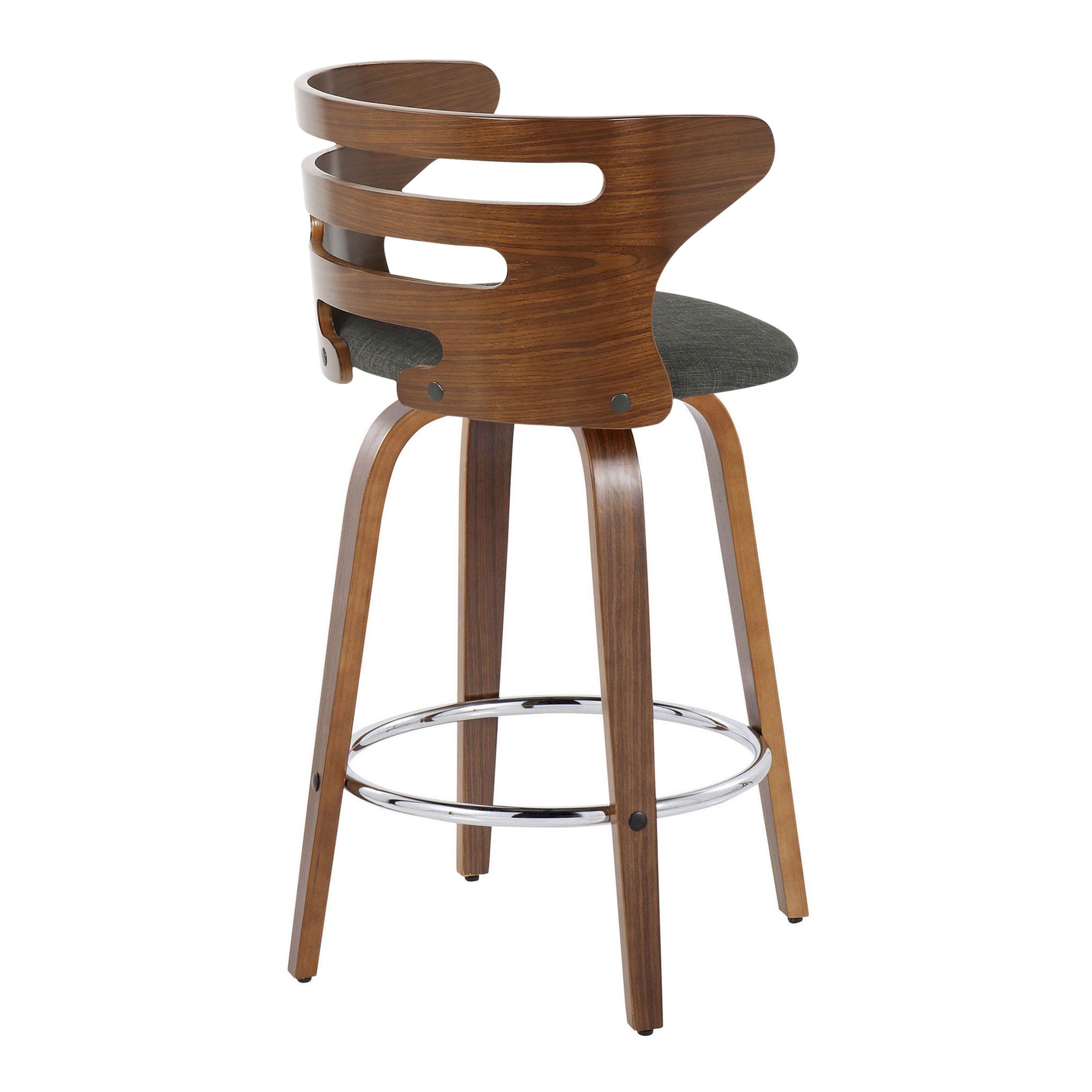 Cosini 26 Mid-Century Modern Charcoal Swivel Counter Stools (Set of 2) 8 Cosini 26 Mid-Century Modern Charcoal Swivel Counter Stools (Set of 2) - Image 8