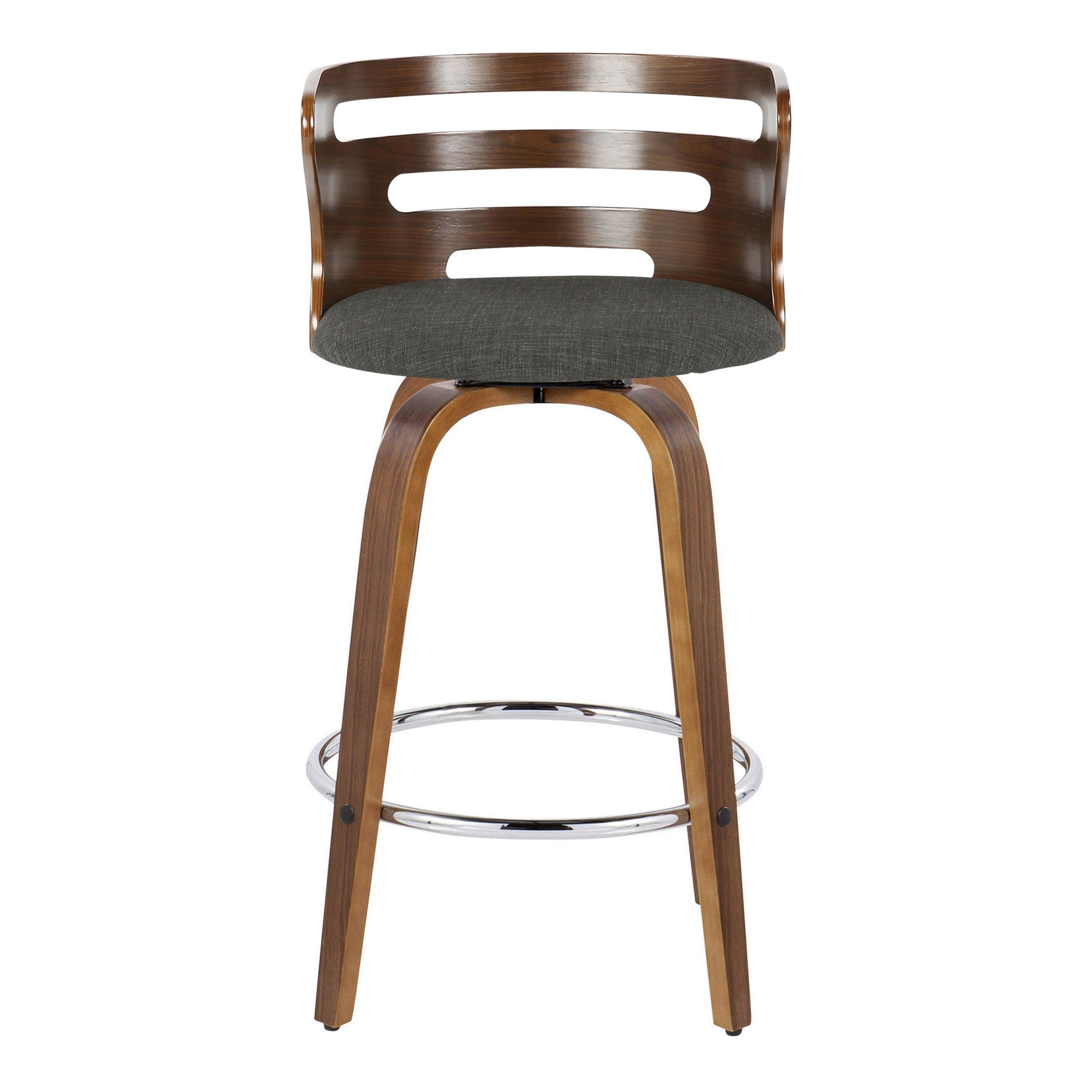 Cosini 26 Mid-Century Modern Charcoal Swivel Counter Stools (Set of 2) 10 Cosini 26 Mid-Century Modern Charcoal Swivel Counter Stools (Set of 2) - Image 10